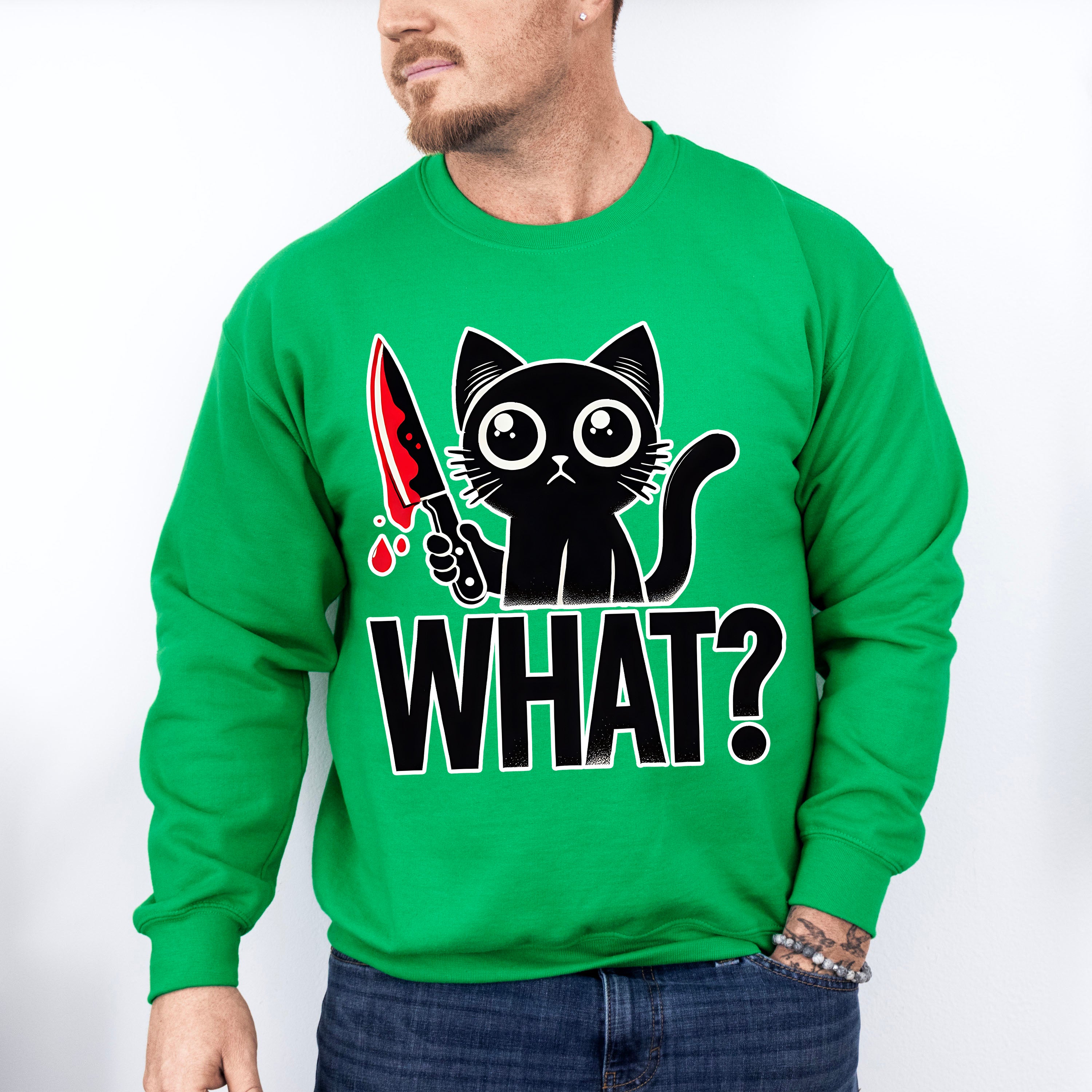 What Cat Knife Design - Cats Unisex Crewneck T-Shirt Sweatshirt Hoodie