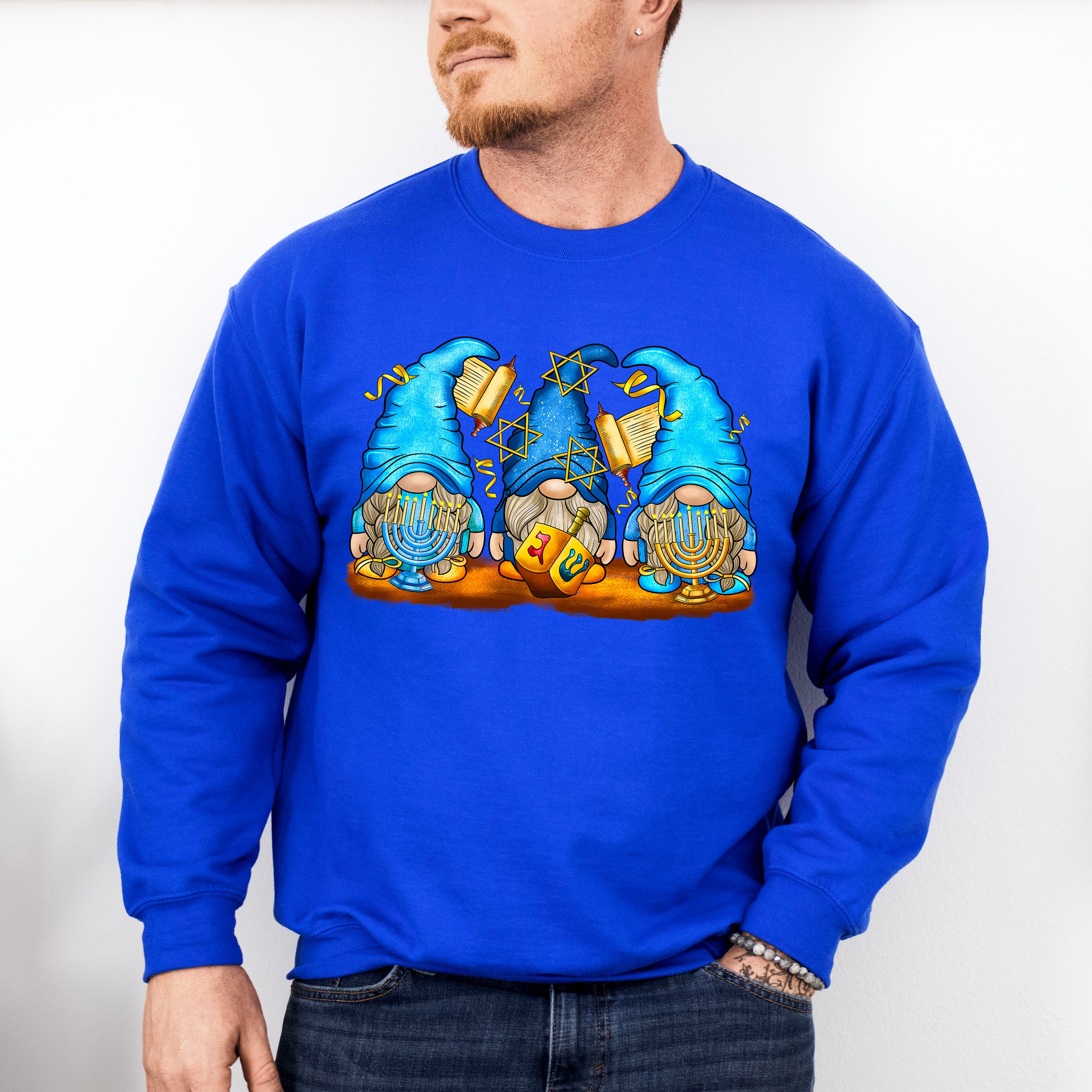 Gnomies Design - Hanukkah Unisex Crewneck T-Shirt Sweatshirt Hoodie