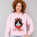 Cat And Mom Red Design - Cats Unisex Crewneck T-Shirt Sweatshirt Hoodie