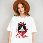 Cat And Mom Red Design - Cats Unisex Crewneck T-Shirt Sweatshirt Hoodie