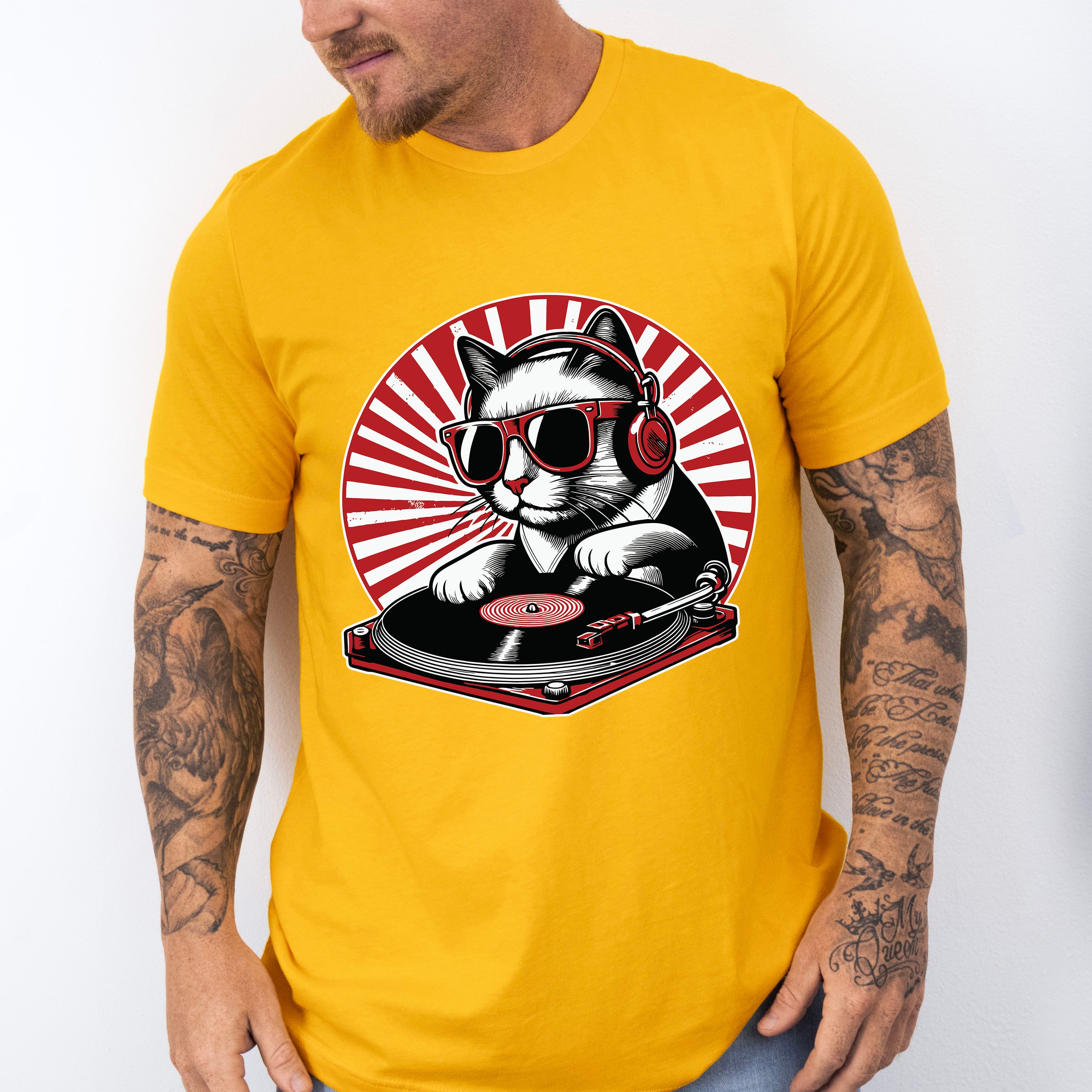 Cat DJ Turntable Design - Cats Unisex Crewneck T-Shirt Sweatshirt Hoodie