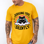 Judging You Silently Rainbow Cat Design - Cats Unisex Crewneck T-Shirt Sweatshirt Hoodie