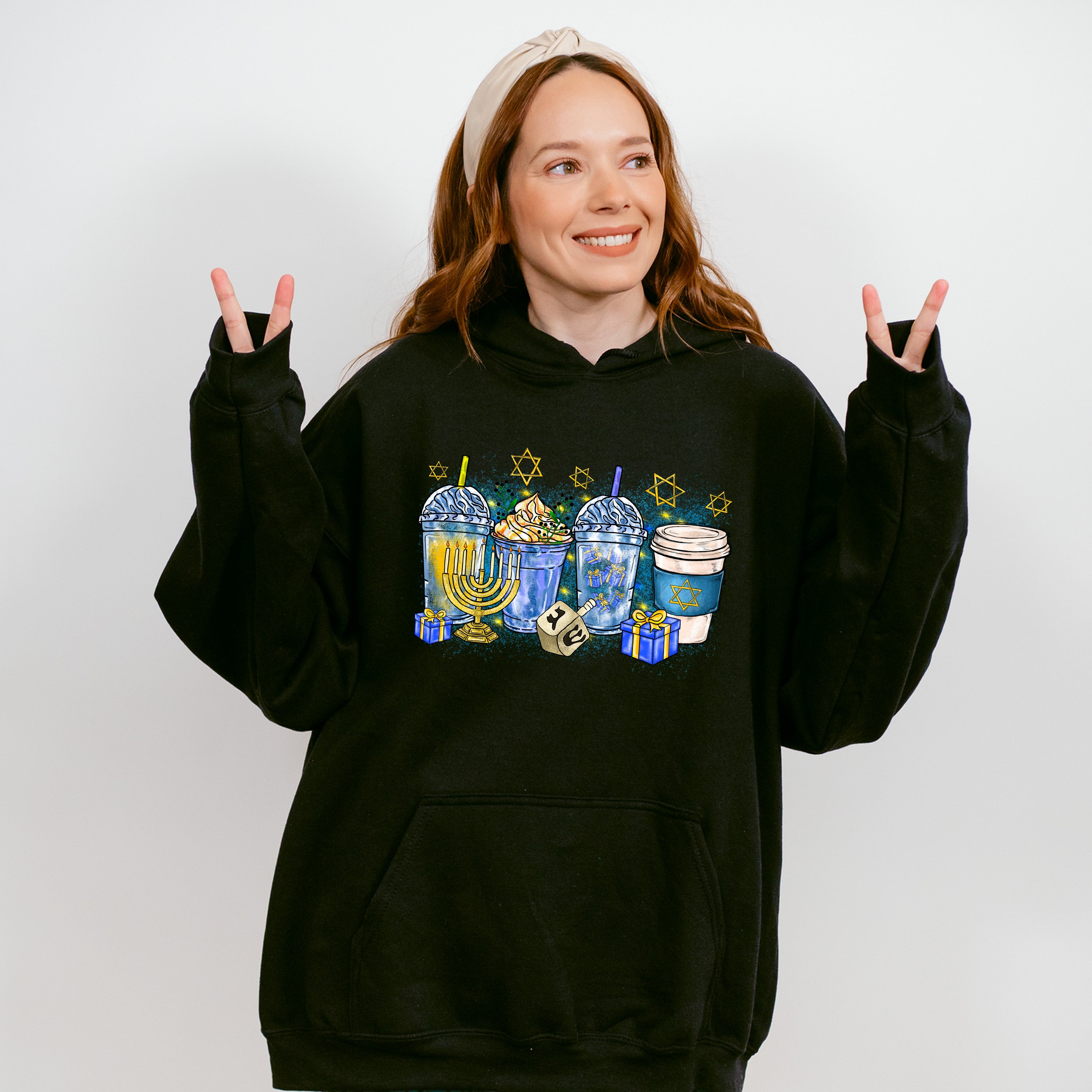 Cups Design - Hanukkah Unisex Crewneck T-Shirt Sweatshirt Hoodie