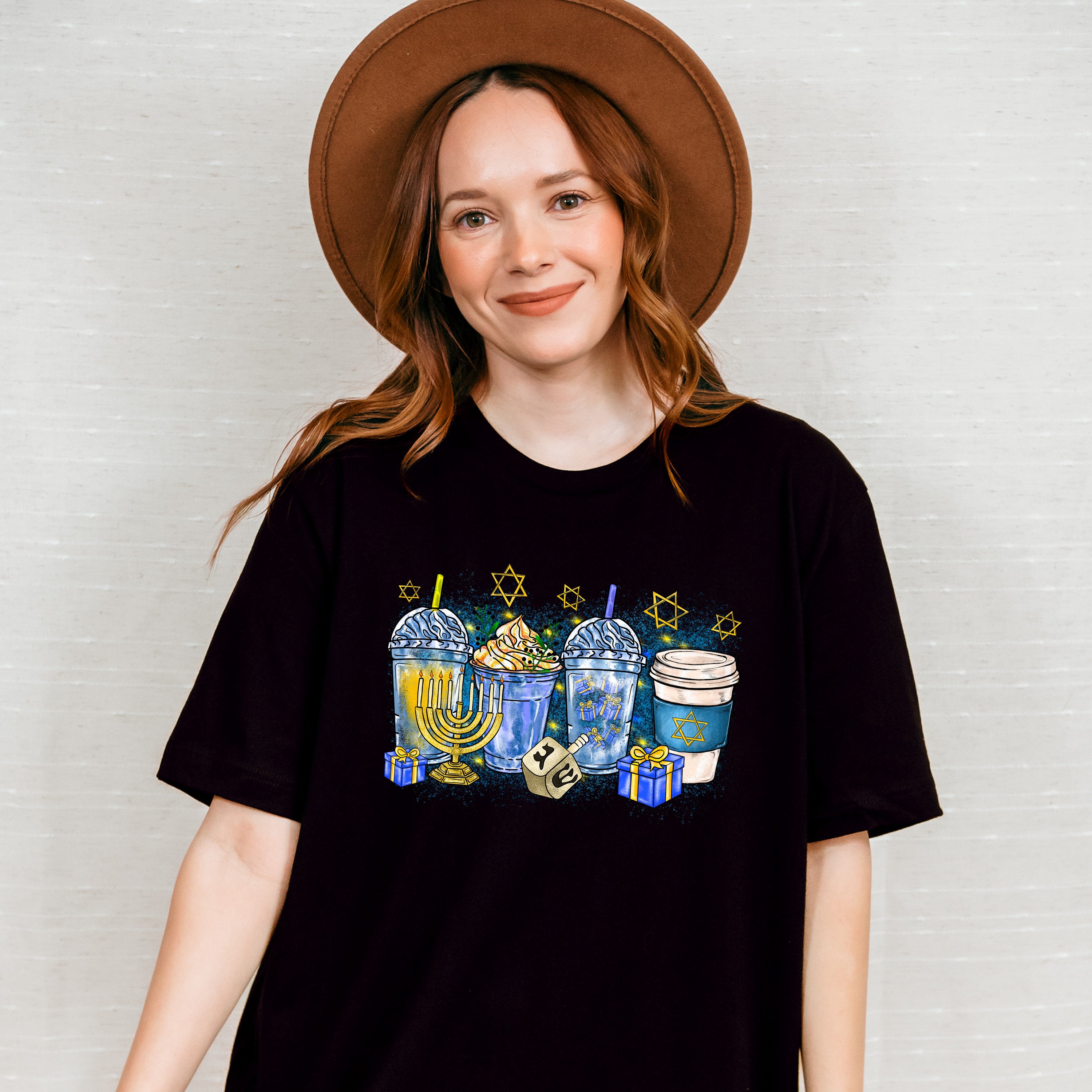 Cups Design - Hanukkah Unisex Crewneck T-Shirt Sweatshirt Hoodie