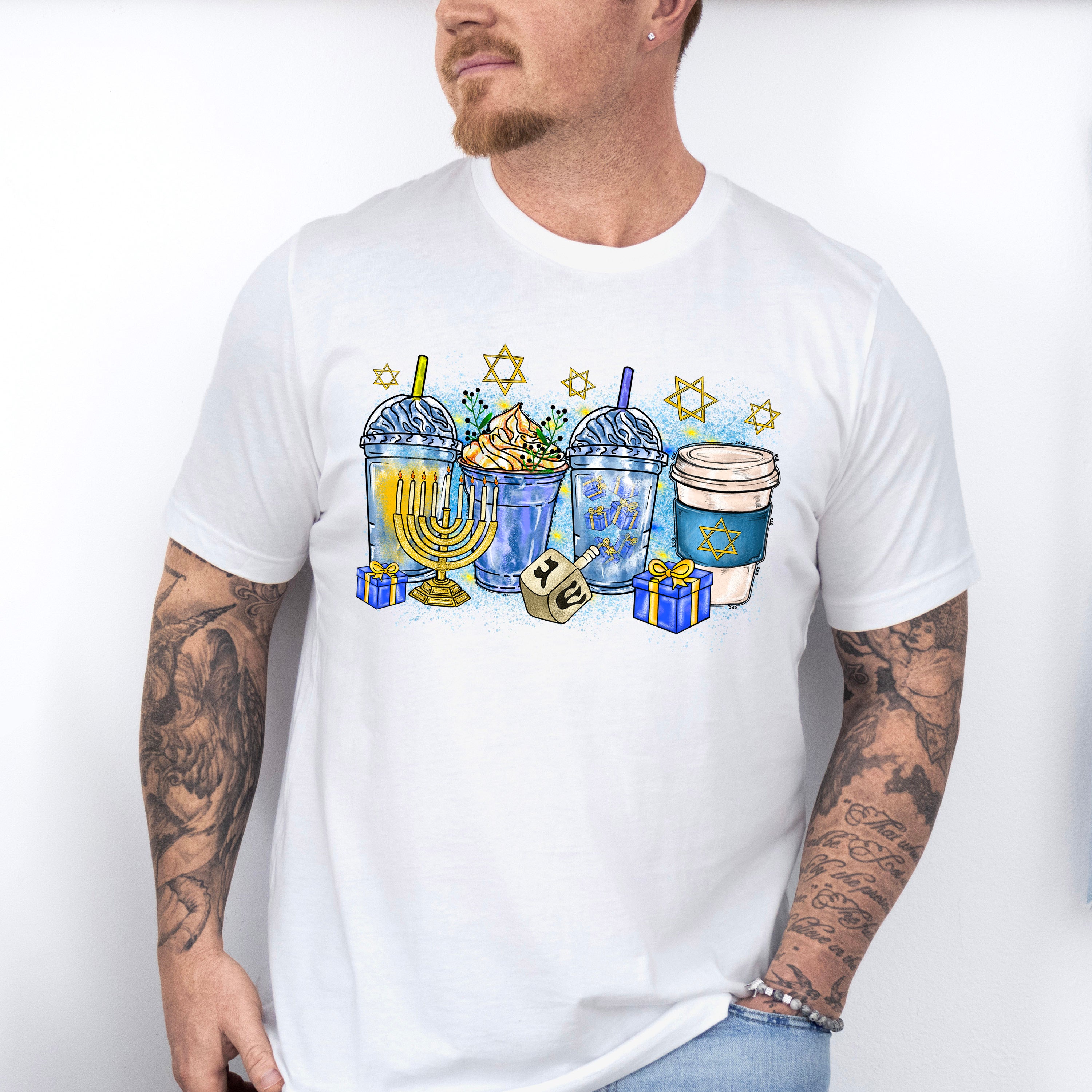 Cups Design - Hanukkah Unisex Crewneck T-Shirt Sweatshirt Hoodie