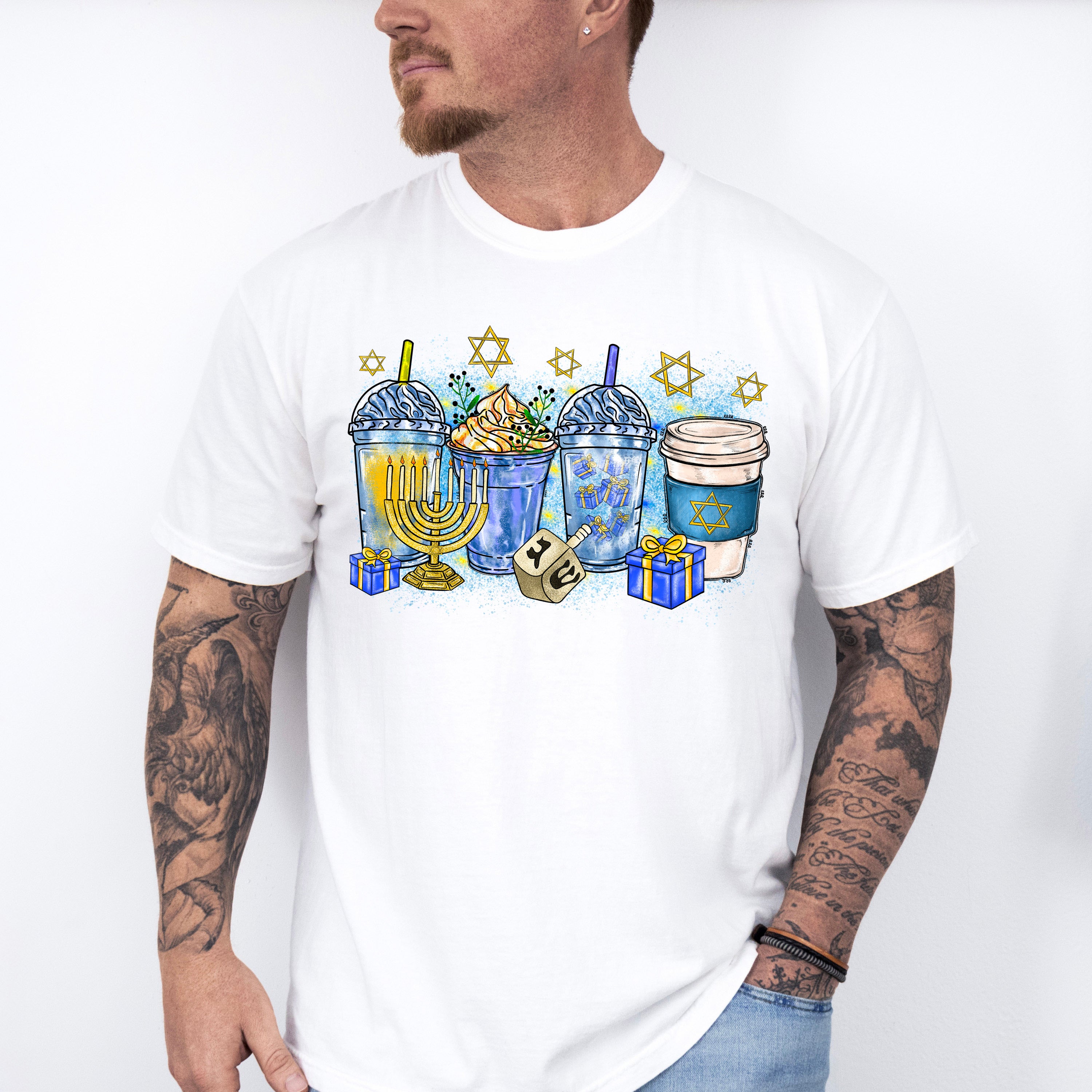 Cups Design - Hanukkah Unisex Crewneck T-Shirt Sweatshirt Hoodie