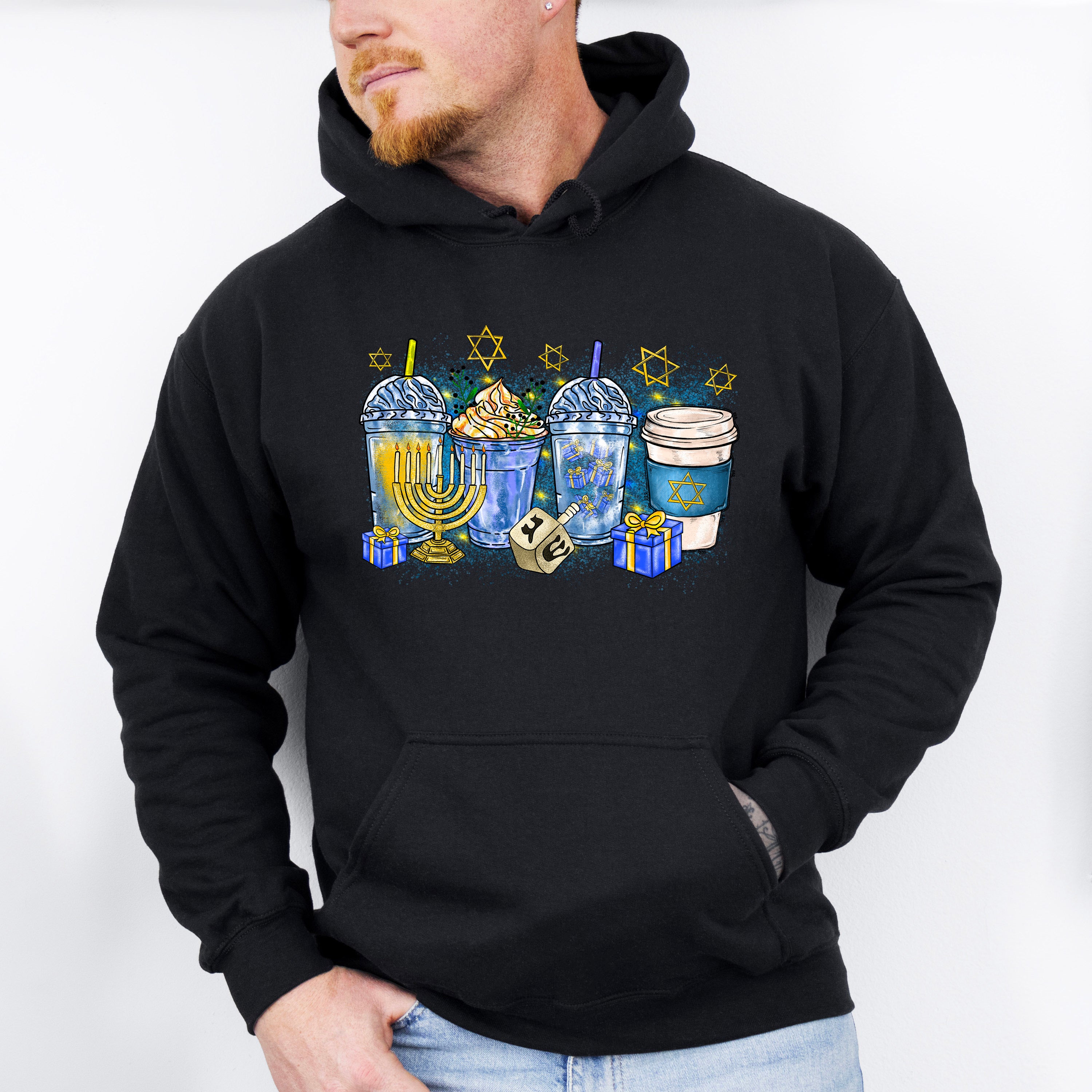 Cups Design - Hanukkah Unisex Crewneck T-Shirt Sweatshirt Hoodie