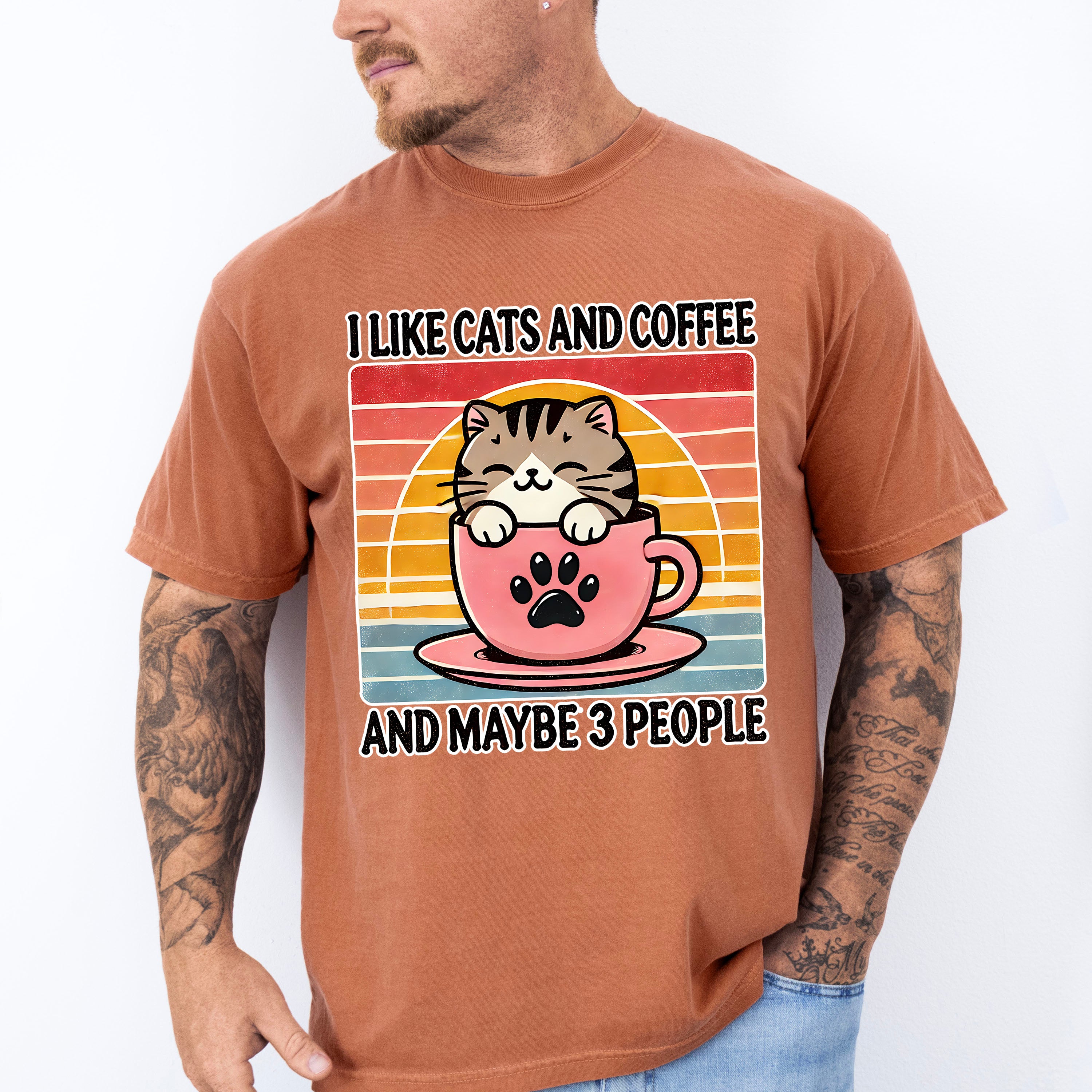 I Like Cats And Coffee And Maybe Three People - Cats Unisex Crewneck T-Shirt Sweatshirt Hoodie
