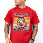 I Like Cats And Coffee And Maybe Three People - Cats Unisex Crewneck T-Shirt Sweatshirt Hoodie