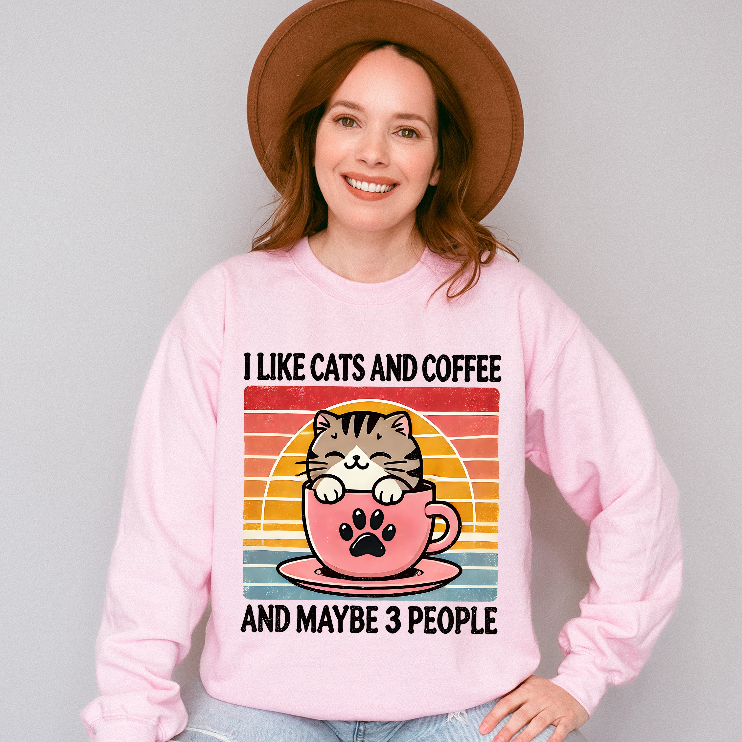 I Like Cats And Coffee And Maybe Three People - Cats Unisex Crewneck T-Shirt Sweatshirt Hoodie