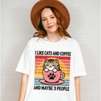 I Like Cats And Coffee And Maybe Three People - Cats Unisex Crewneck T-Shirt Sweatshirt Hoodie