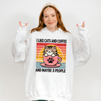 I Like Cats And Coffee And Maybe Three People - Cats Unisex Crewneck T-Shirt Sweatshirt Hoodie