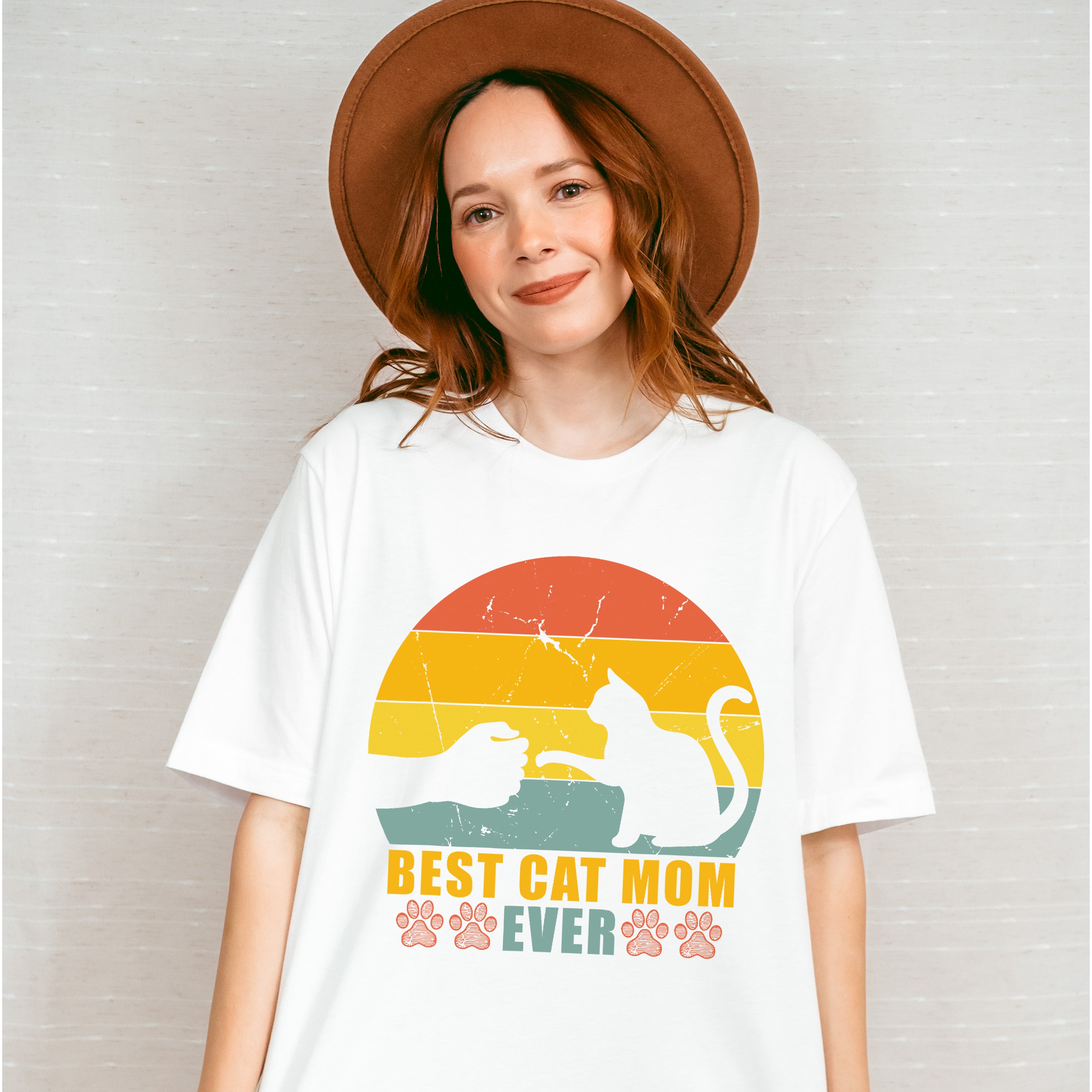 Best Cat Mom Ever Paw Design - Cats Unisex Crewneck T-Shirt Sweatshirt Hoodie