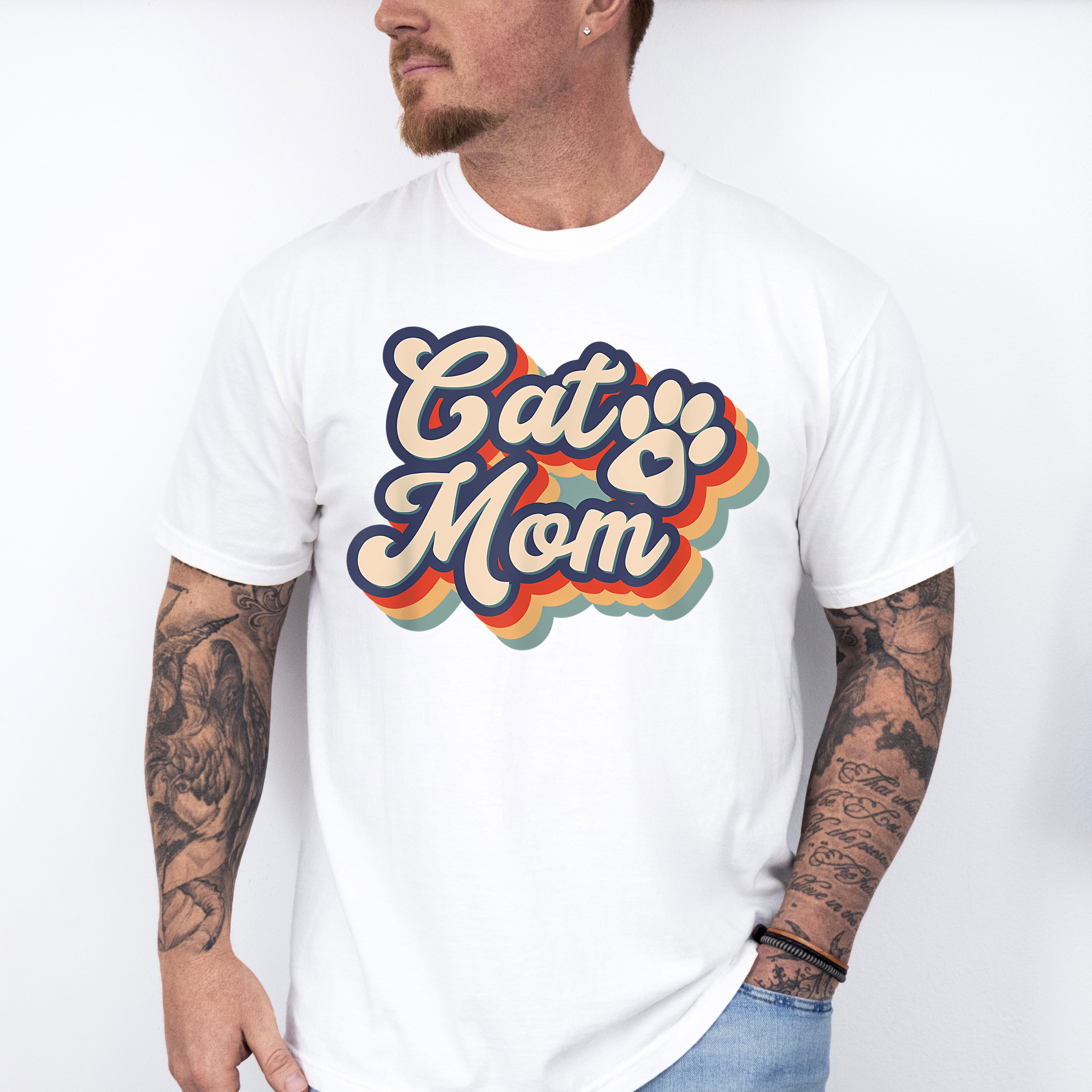 Cat Mom Paw Design - Cats Unisex Crewneck T-Shirt Sweatshirt Hoodie