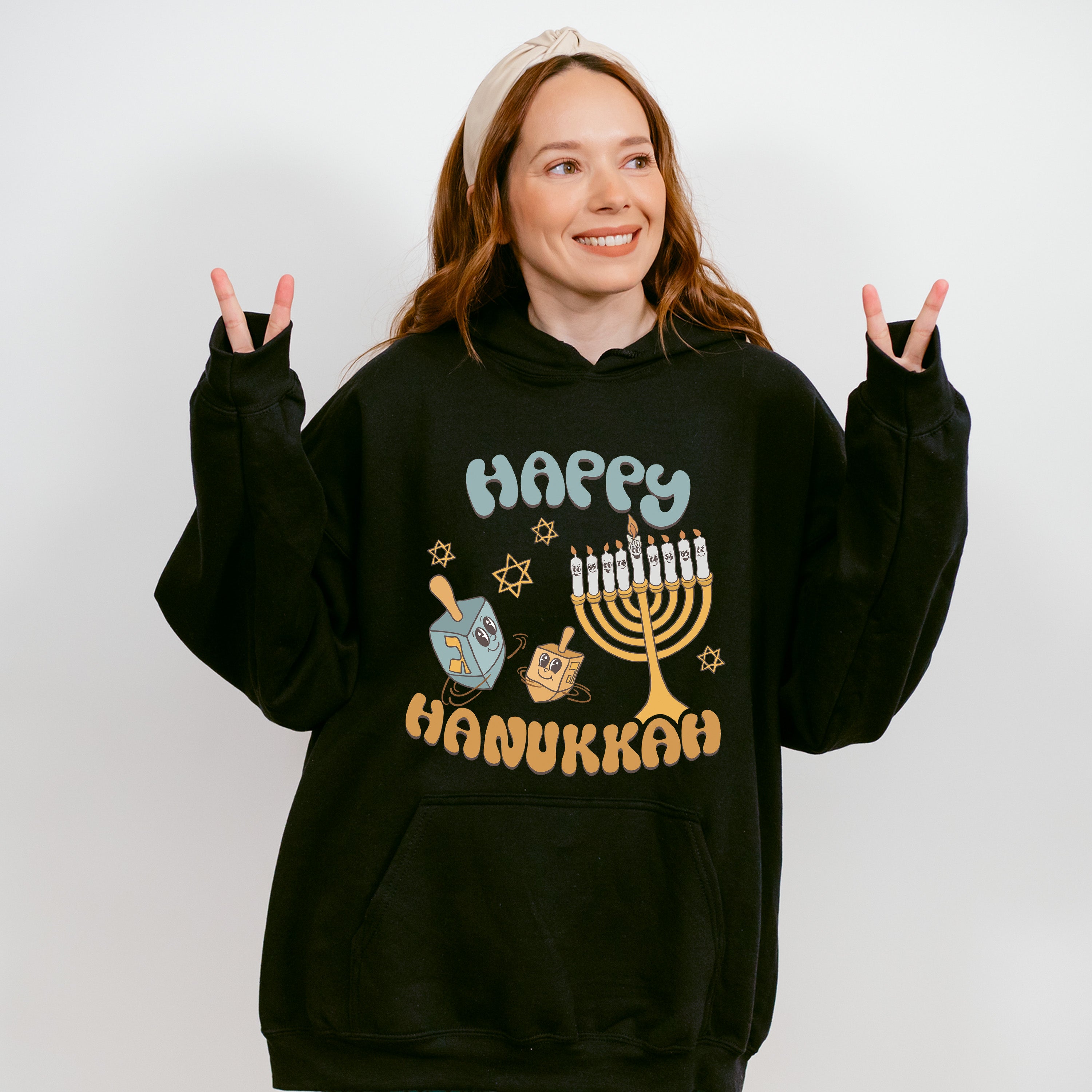 Happy Hanukkah Candlestick Design - Hanukka Unisex Crewneck T-Shirt Sweatshirt Hoodie