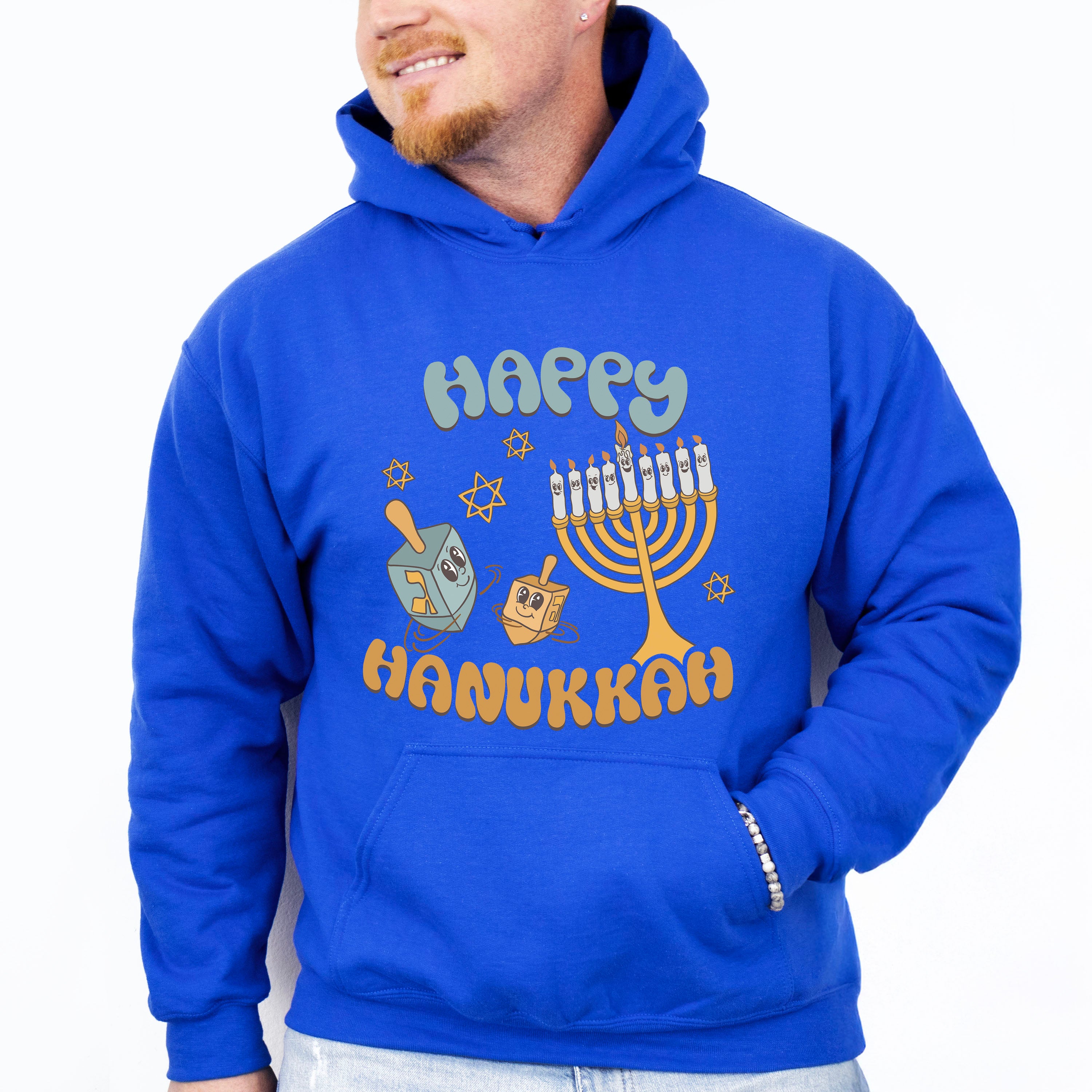 Happy Hanukkah Candlestick Design - Hanukka Unisex Crewneck T-Shirt Sweatshirt Hoodie