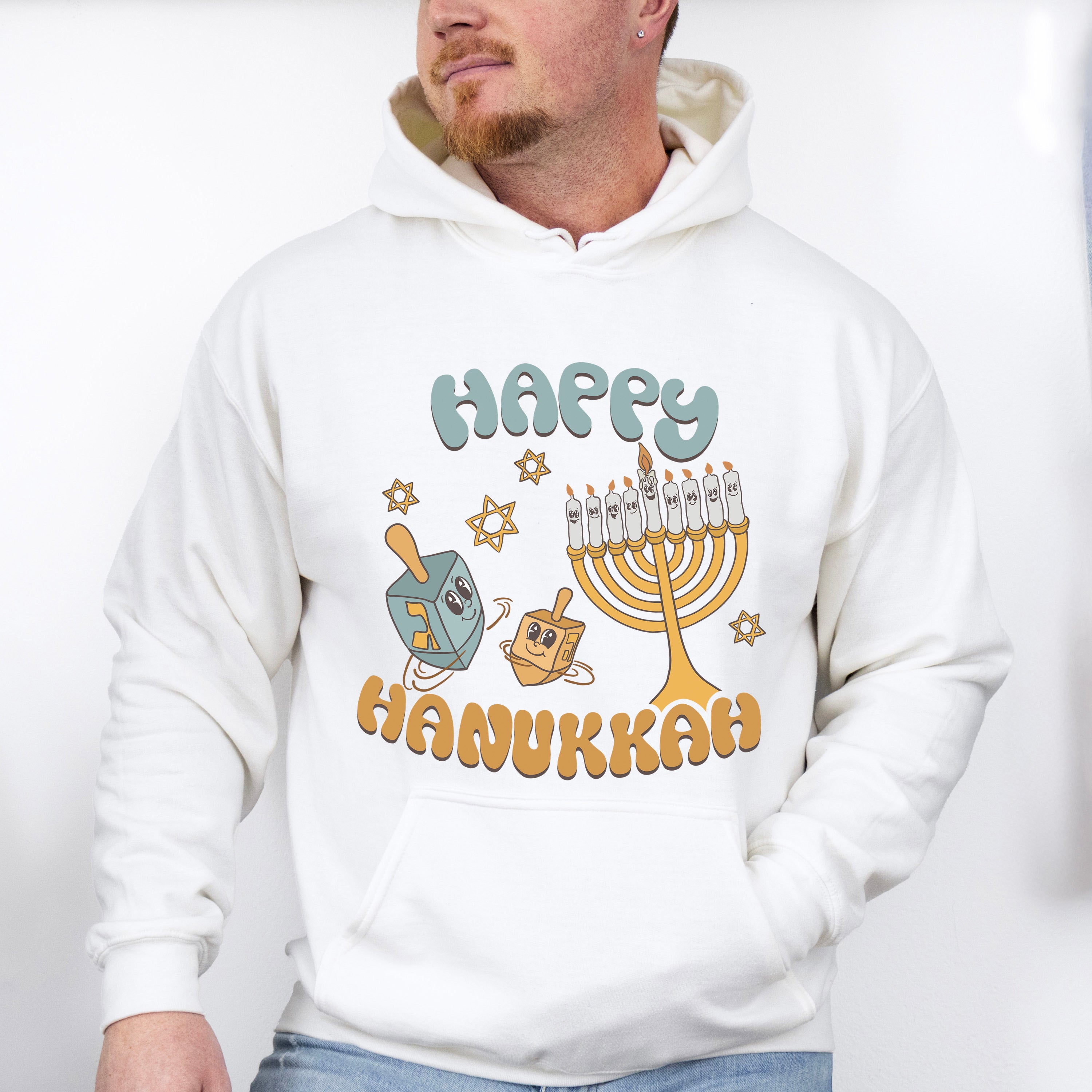 Happy Hanukkah Candlestick Design - Hanukka Unisex Crewneck T-Shirt Sweatshirt Hoodie