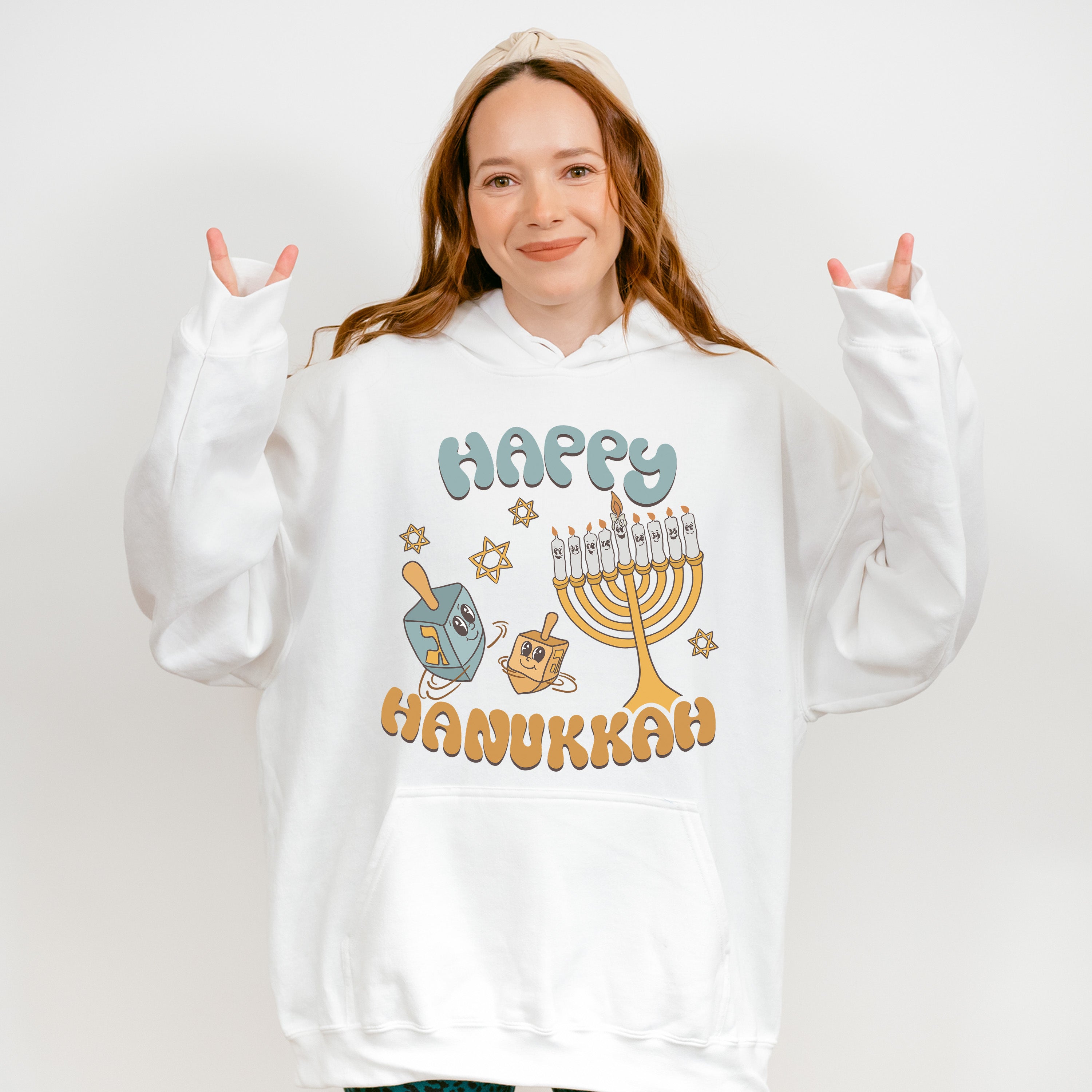 Happy Hanukkah Candlestick Design - Hanukka Unisex Crewneck T-Shirt Sweatshirt Hoodie