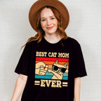 Best Cat Mom Ever Cool Cat Design - Cats Unisex Crewneck T-Shirt Sweatshirt Hoodie