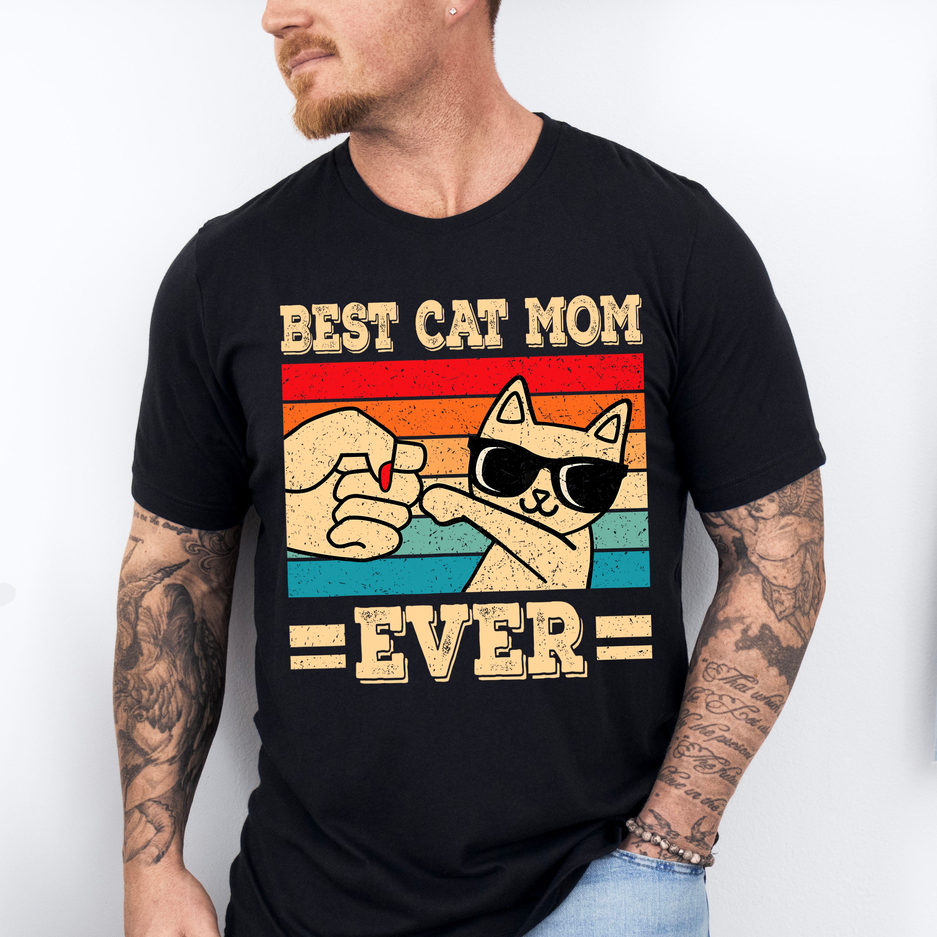 Best Cat Mom Ever Cool Cat Design - Cats Unisex Crewneck T-Shirt Sweatshirt Hoodie