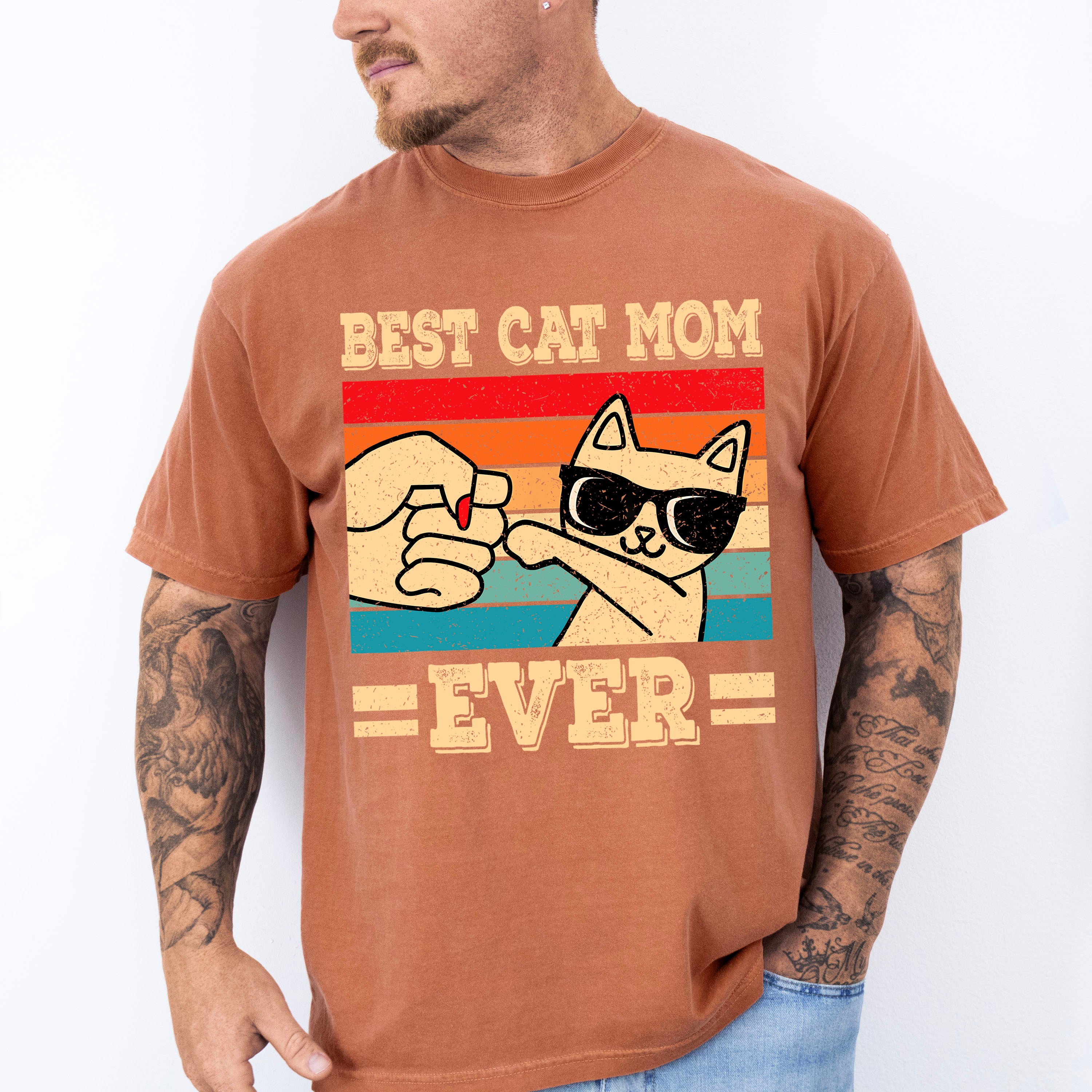 Best Cat Mom Ever Cool Cat Design - Cats Unisex Crewneck T-Shirt Sweatshirt Hoodie