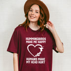 Hummingbirds Make Me Happy - Birds Unisex Crewneck T-Shirt Sweatshirt Hoodie