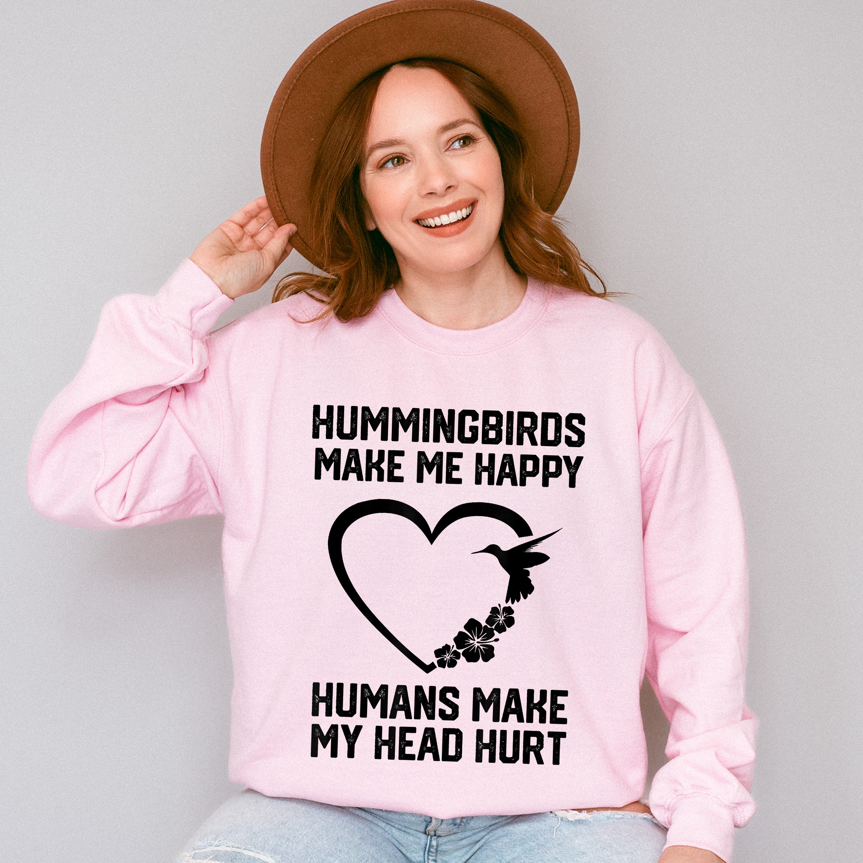 Hummingbirds Make Me Happy - Birds Unisex Crewneck T-Shirt Sweatshirt Hoodie