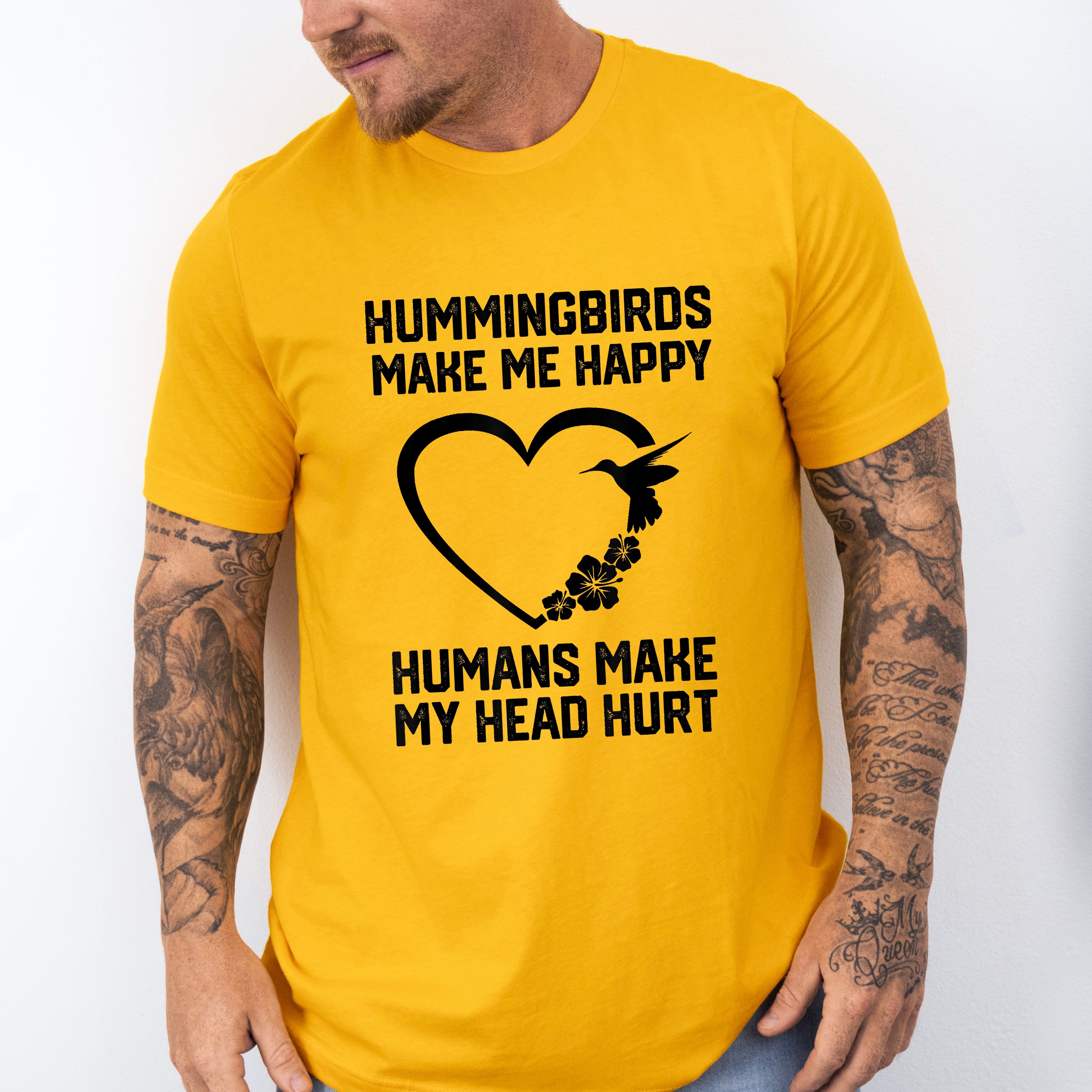 Hummingbirds Make Me Happy - Birds Unisex Crewneck T-Shirt Sweatshirt Hoodie