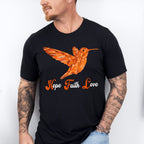 Hope Faith Love Orange Hummingbird Design - Birds Unisex Crewneck T-Shirt Sweatshirt Hoodie