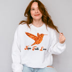 Hope Faith Love Orange Hummingbird Design - Birds Unisex Crewneck T-Shirt Sweatshirt Hoodie