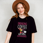 Drinking Coffee Watching Hummingbirds - Birds Unisex Crewneck T-Shirt Sweatshirt Hoodie