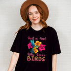 Just A Girl Who Loves Birds - Birds Unisex Crewneck T-Shirt Sweatshirt Hoodie