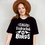 Easily Distracted By Birds Two Birds Design - Birds Unisex Crewneck T-Shirt Sweatshirt Hoodie