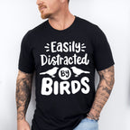 Easily Distracted By Birds Two Birds Design - Birds Unisex Crewneck T-Shirt Sweatshirt Hoodie