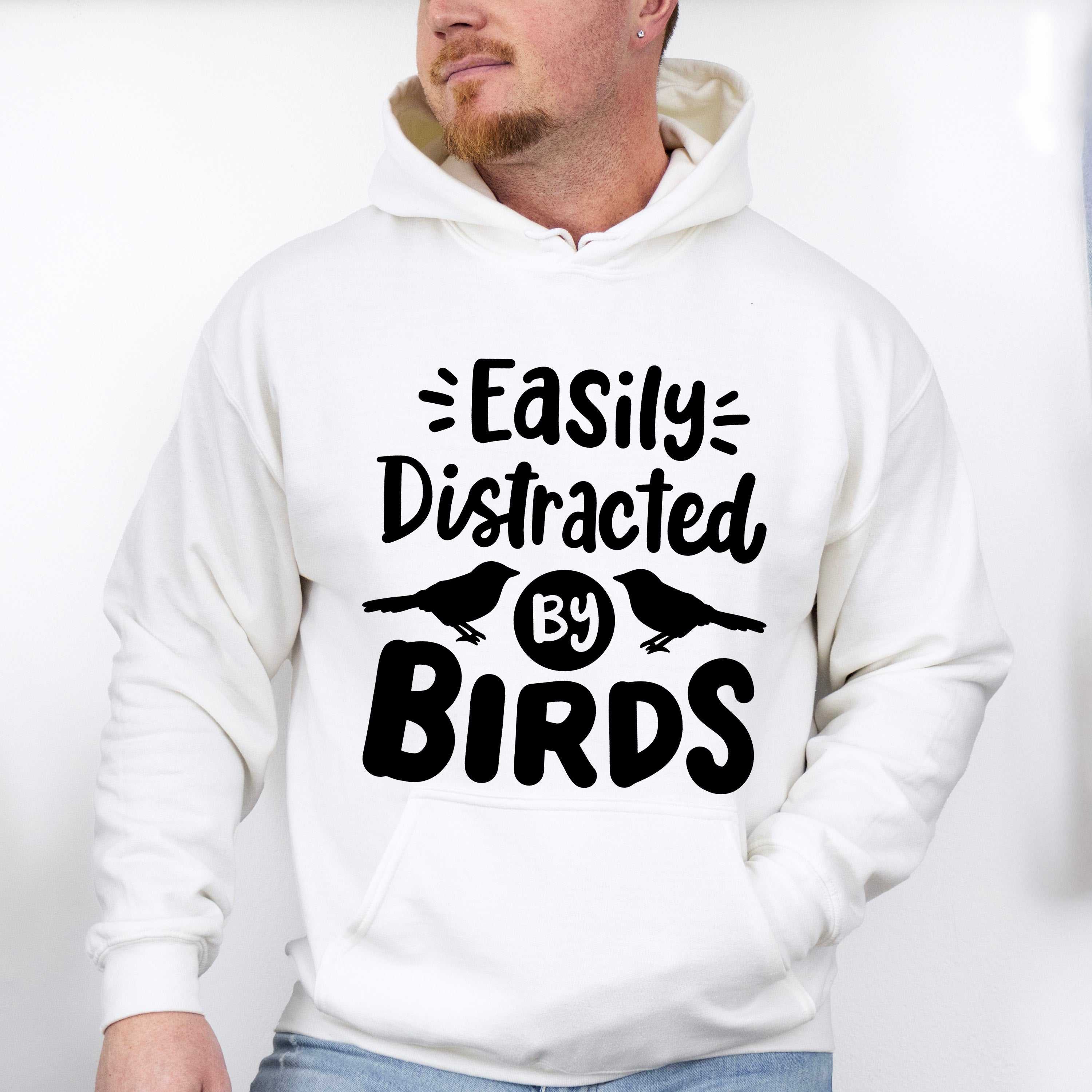 Easily Distracted By Birds Two Birds Design - Birds Unisex Crewneck T-Shirt Sweatshirt Hoodie