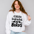 Easily Distracted By Birds Two Birds Design - Birds Unisex Crewneck T-Shirt Sweatshirt Hoodie