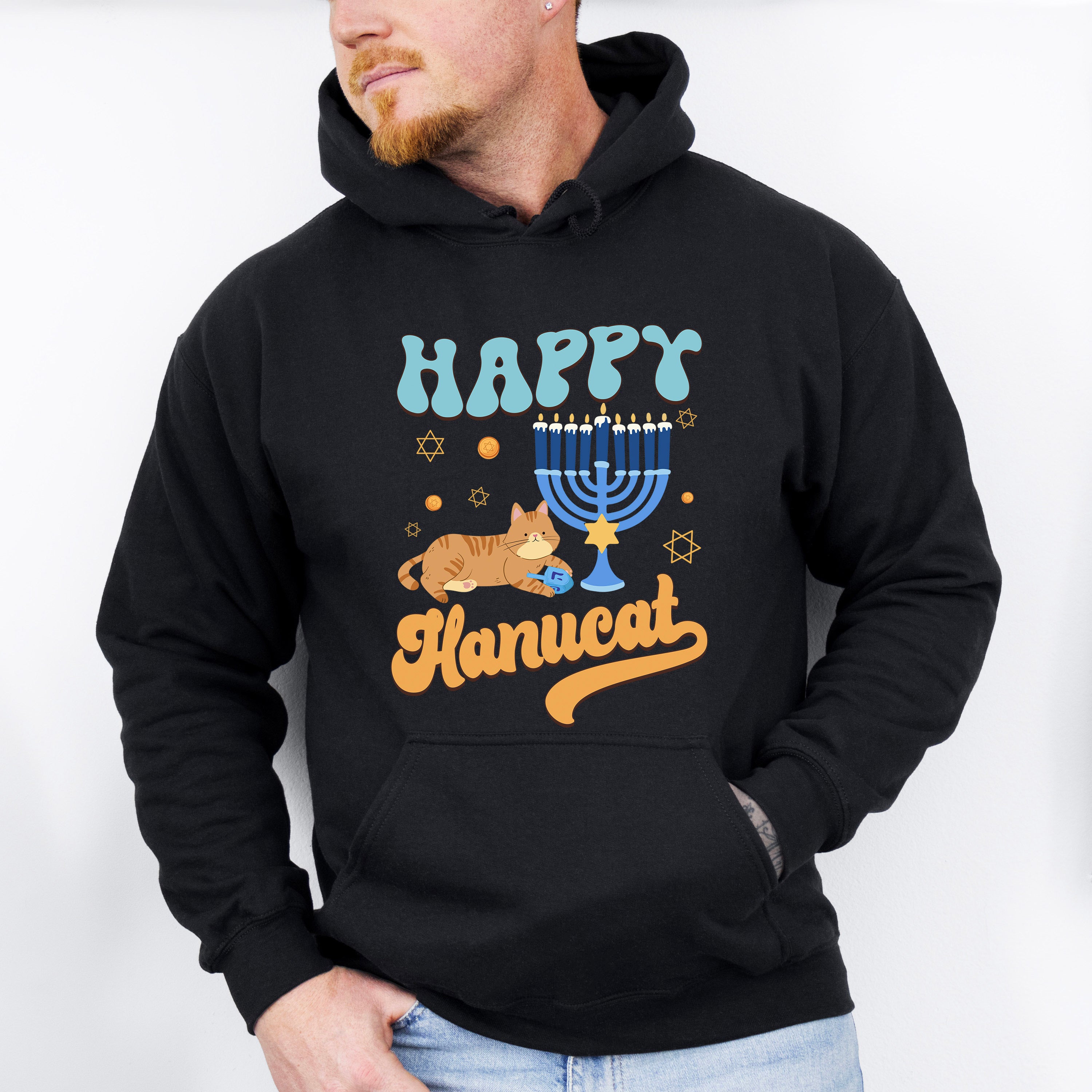 Happy Hanucat - Hanukkah Unisex Crewneck T-Shirt Sweatshirt Hoodie