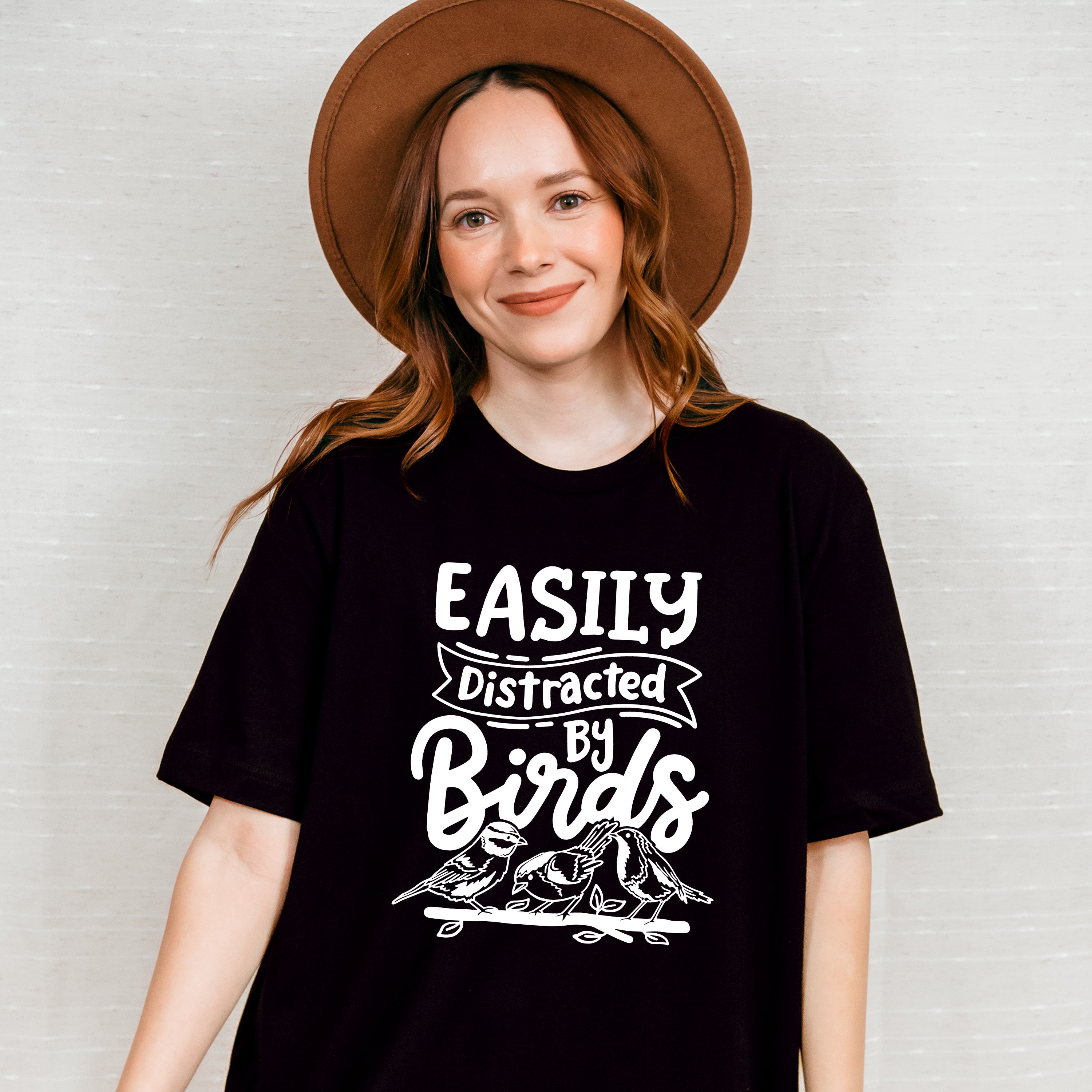 Easily Distracted By Birds Three Birds Design - Birds Unisex Crewneck T-Shirt Sweatshirt Hoodie