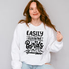 Easily Distracted By Birds Three Birds Design - Birds Unisex Crewneck T-Shirt Sweatshirt Hoodie