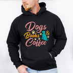 Dogs Books And Coffee - Dogs Unisex Crewneck T-Shirt Sweatshirt Hoodie