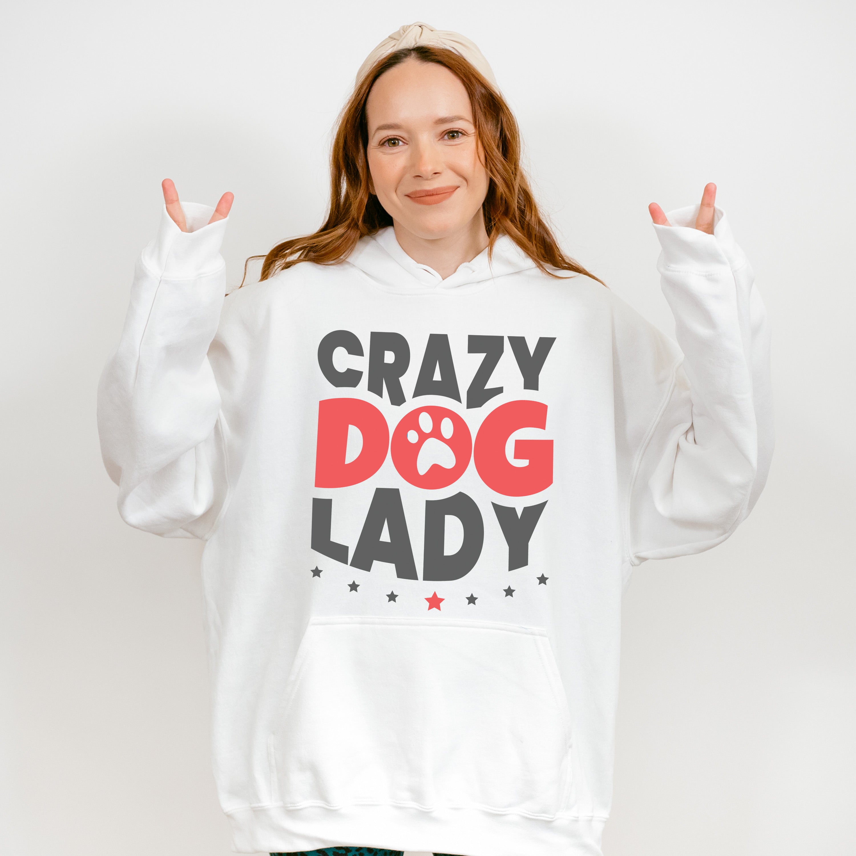 Crazy Dog Lady Paw Design - Dogs Unisex Crewneck T-Shirt Sweatshirt Hoodie