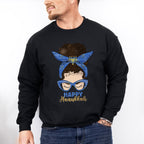 Messy Bun Happy Hanukkah - Hanukka Unisex Crewneck T-Shirt Sweatshirt Hoodie