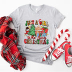 Just a Girl Christmas Doodles - Christmas Unisex Crewneck T-Shirt Sweatshirt Hoodie