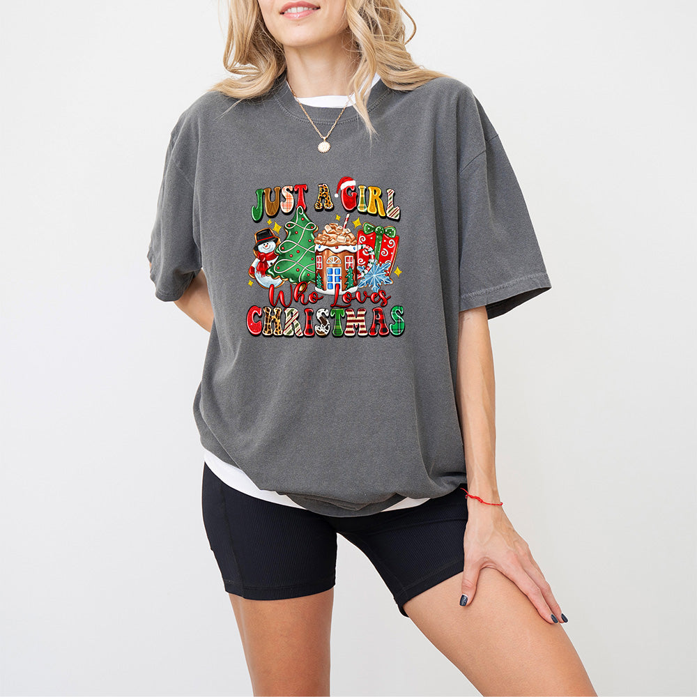 Just a Girl Christmas Doodles - Christmas Unisex Crewneck T-Shirt Sweatshirt Hoodie