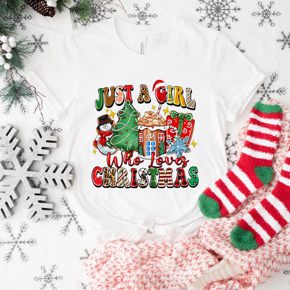 Just a Girl Christmas Doodles - Christmas Unisex Crewneck T-Shirt Sweatshirt Hoodie