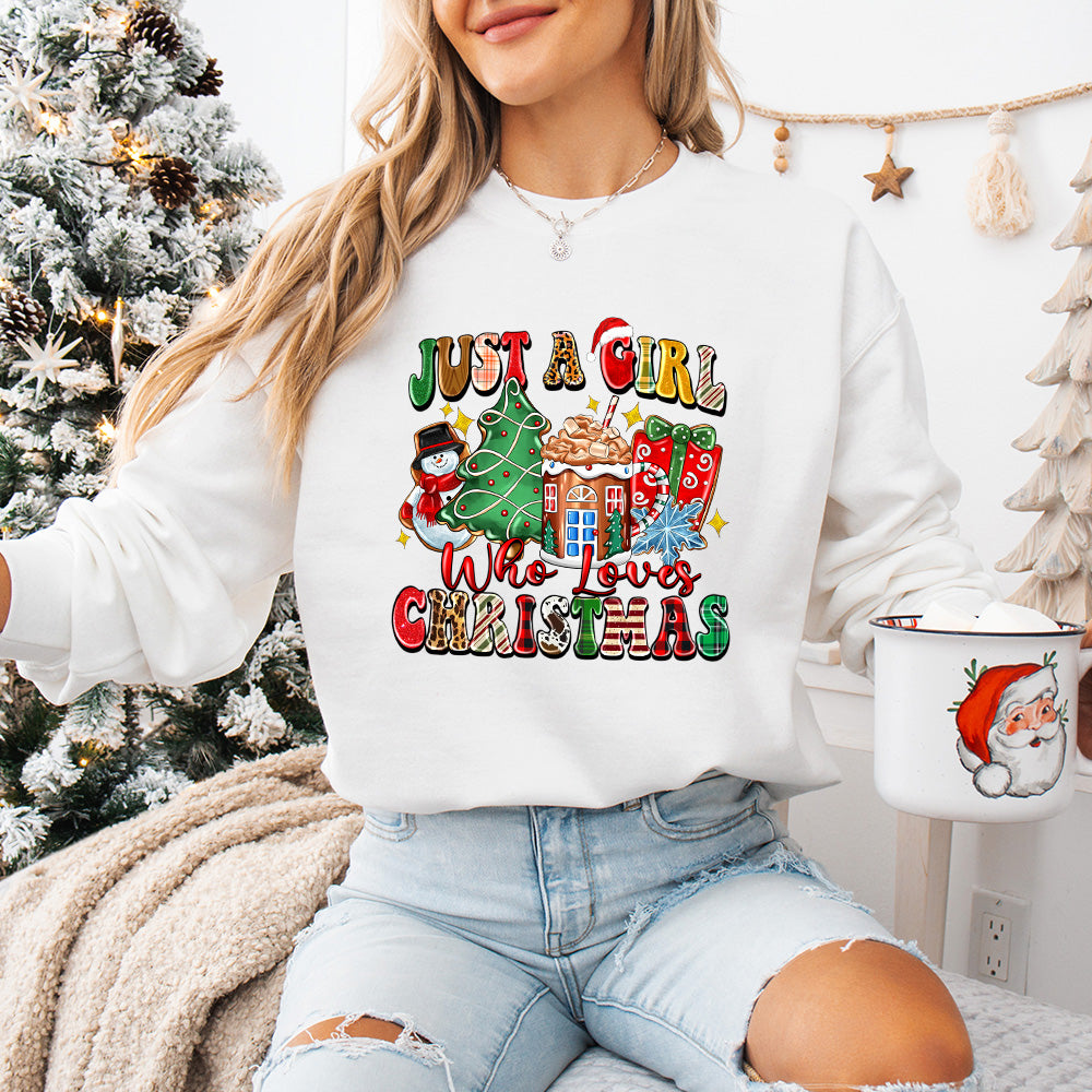 Just a Girl Christmas Doodles - Christmas Unisex Crewneck T-Shirt Sweatshirt Hoodie