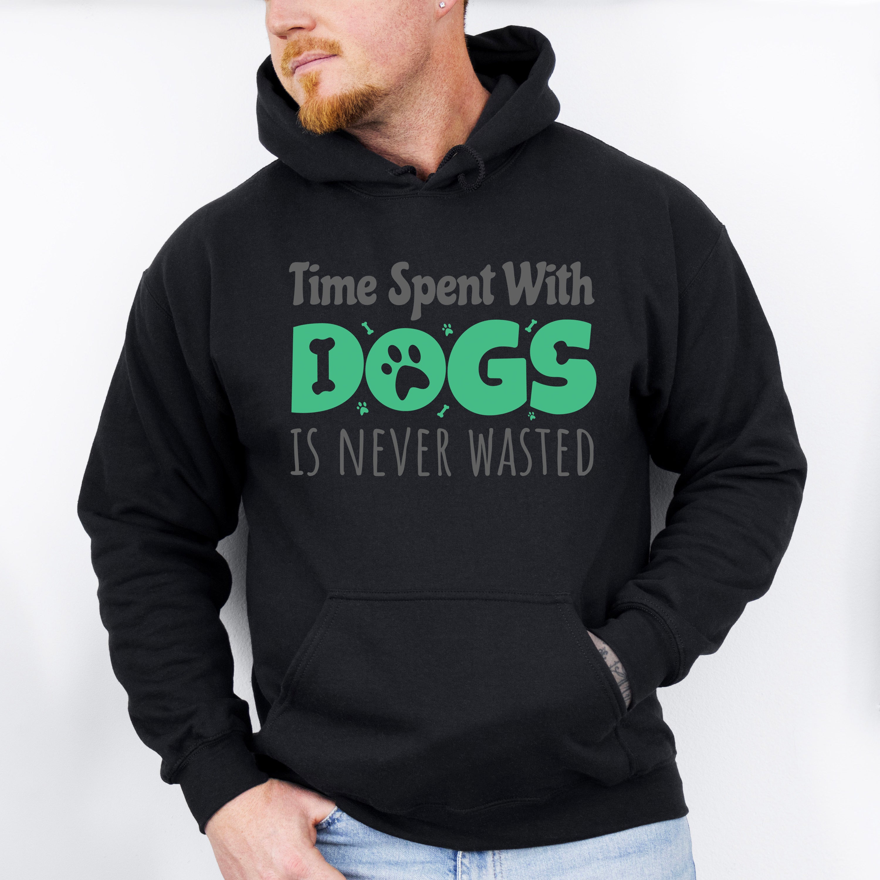 Time Spent With Dogs Is Never Wasted Paw Design - Dogs Unisex Crewneck T-Shirt Sweatshirt Hoodie
