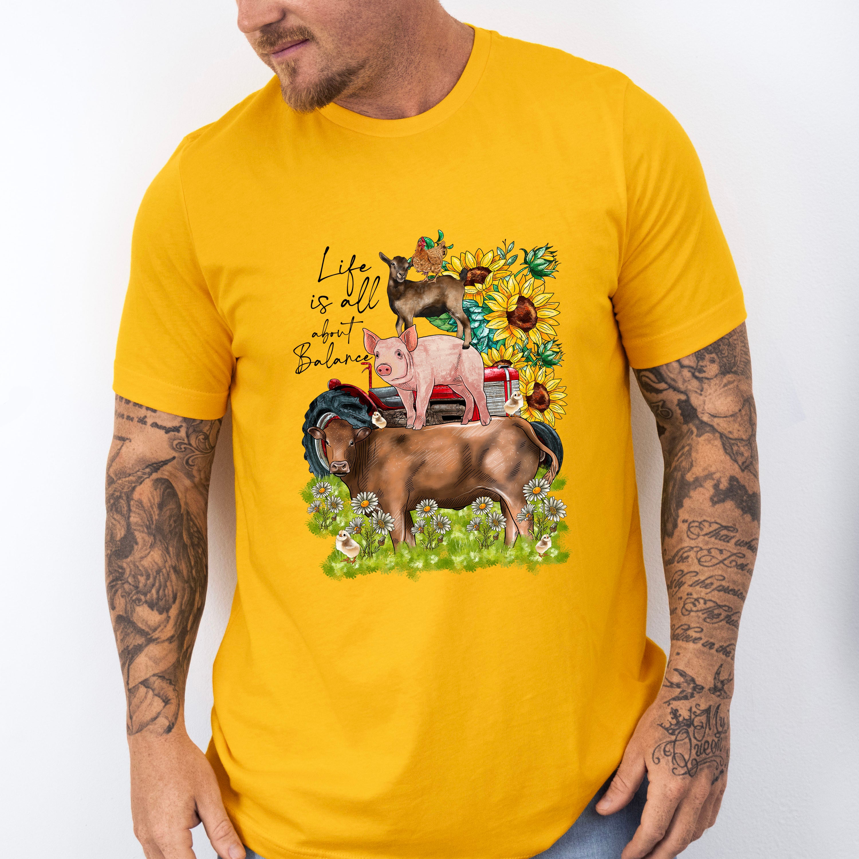 Life Is All About Balance - Farm Animals Unisex Crewneck T-Shirt Sweatshirt Hoodie