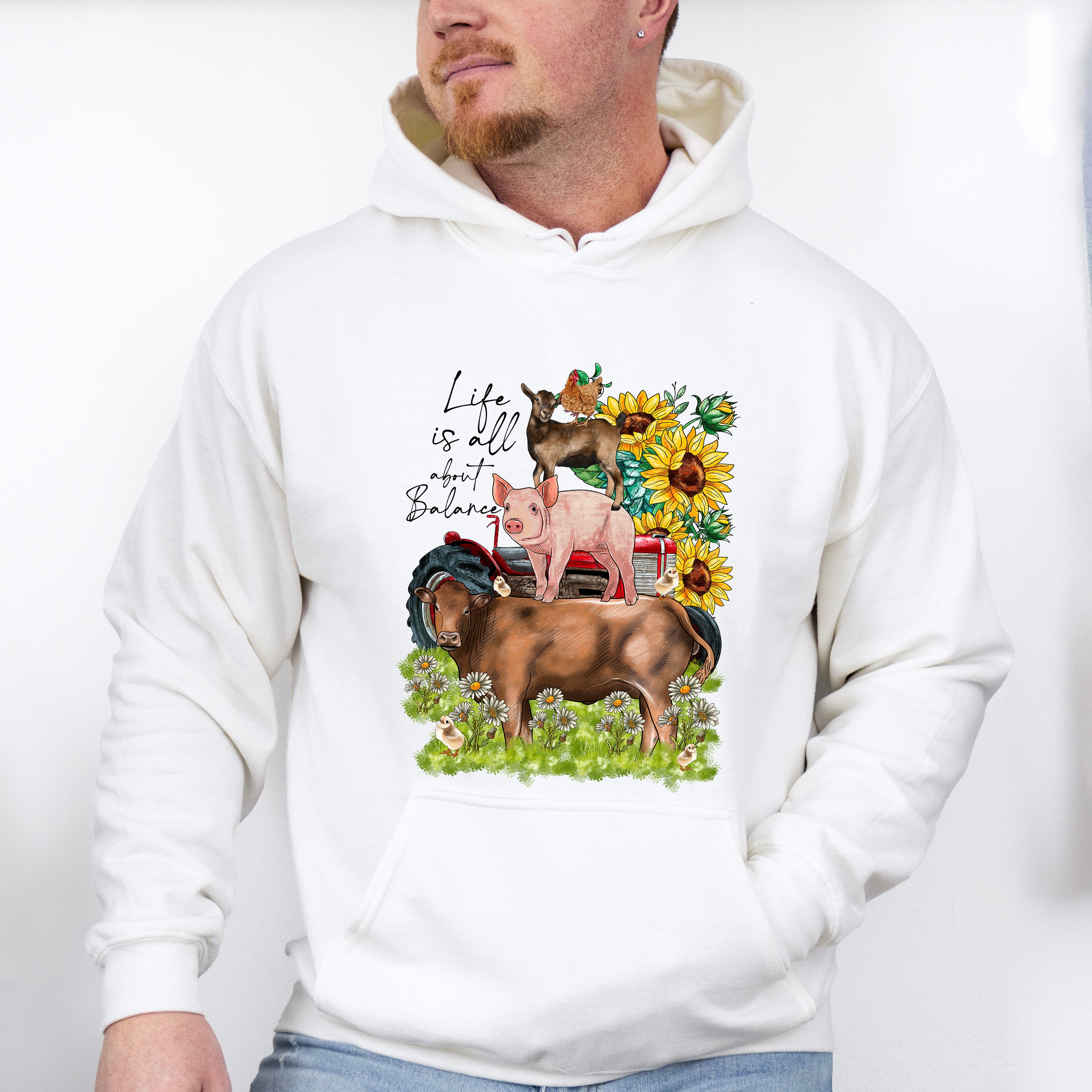 Life Is All About Balance - Farm Animals Unisex Crewneck T-Shirt Sweatshirt Hoodie