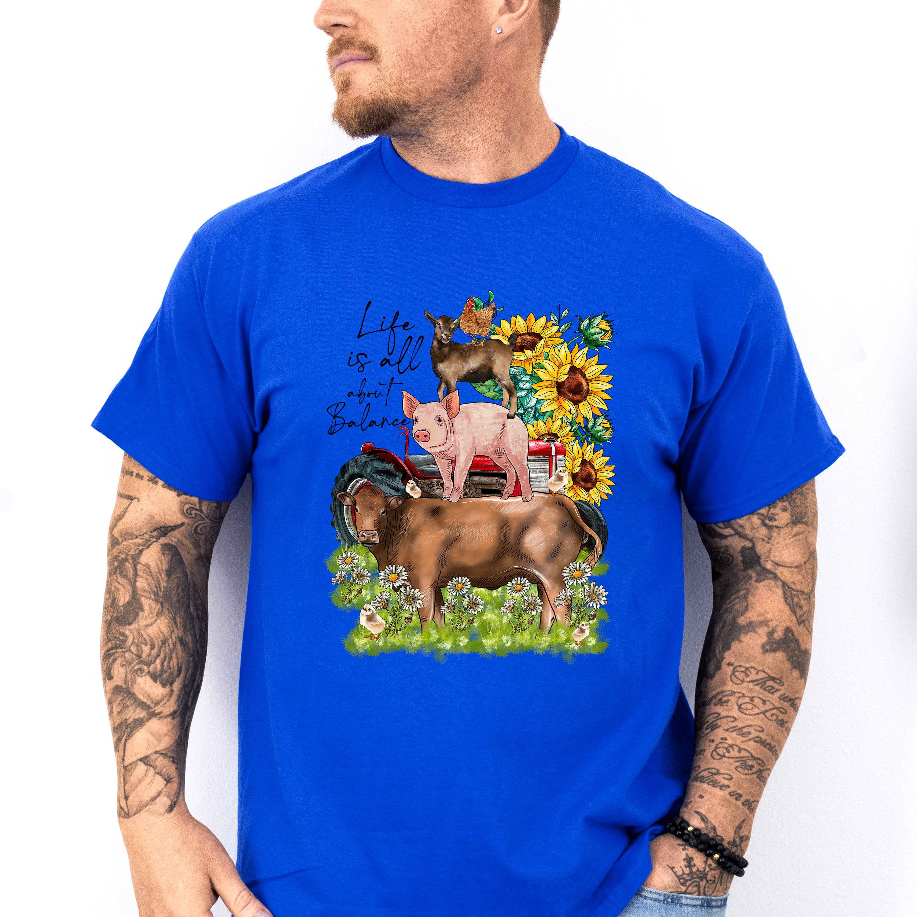 Life Is All About Balance - Farm Animals Unisex Crewneck T-Shirt Sweatshirt Hoodie